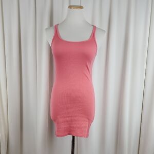 Victoria's Secret Ribbed Long Tank Top Coral Pink Size